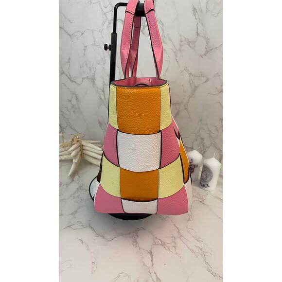 Kate Spade Basket Woven Leather Tote Detachable Crossbody Strap Like New - Picture 6 of 12